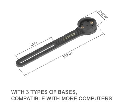  Bát bắt đèn / đồng hồ / phụ kiện vào ghidong xe đạp dạng ôc 2 lỗ dọc Cydy carbon 3K MT108 