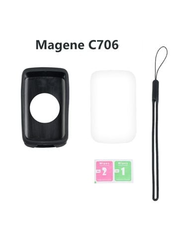  Bộ case cao su kèm kính cường lực cho đồng hồ xe đạp Magene C706 