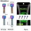 Bộ 4 ốc titan có long dền Risk bắt thắng dầu xe đạp M6 x 20mm RT036