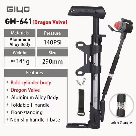  Bơm xe đạp Giyo GP-641 140 PSI 