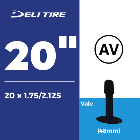  Ruột xe đạp DELI TIRE 20 inch 1.75/2.125 AV 48mm 