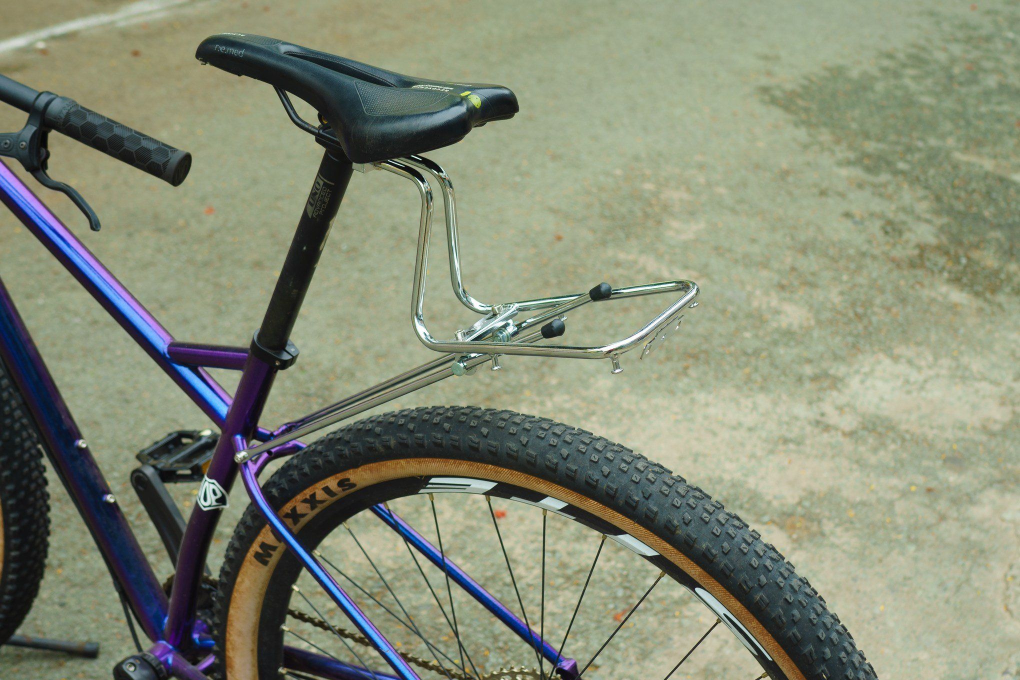 Baga sau xe đạp bikepacking thép mạ crome BRack R7C Lite / R7 Full