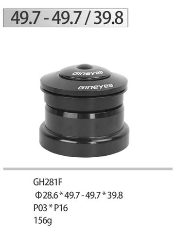  Bộ chén cổ 49.7 - 49.7 cho phuộc cổ thẳng 30mm Gineyea GH281F 