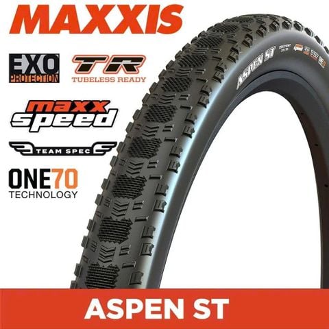  Vỏ xe đạp Maxxis Aspen ST WT MaxxSpeed Team Spec UltraLight EXO TR 170 TPI 29x2.25 ST / 29x2.4 WT 