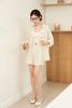 Áo sơ mi dáng rộng cổ đức tay lửng ghép quần short cạp chun sườn - O66C26H003