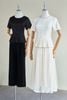 Áo peplum cộc tay dập ly gấu  - O61B26H013