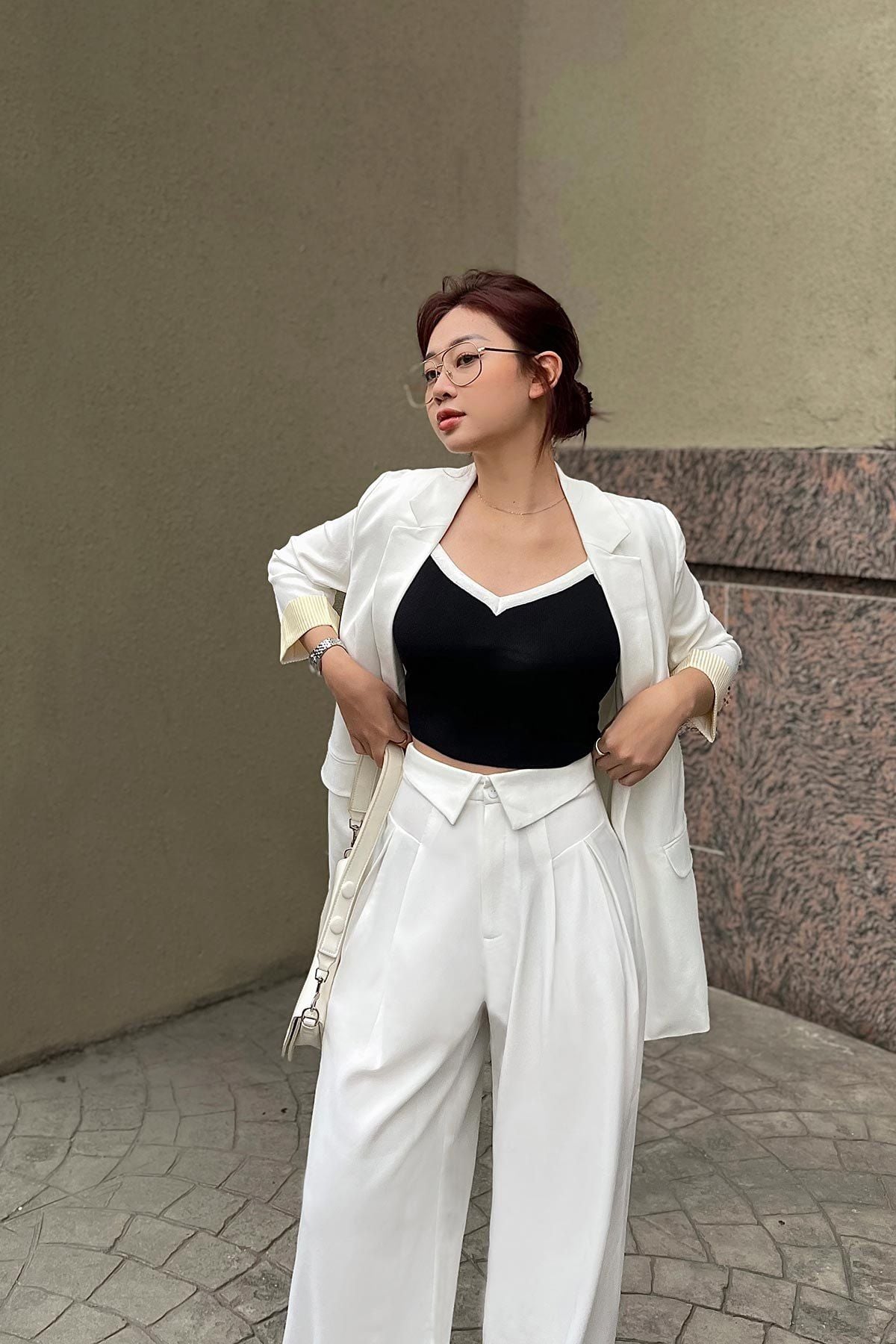 Áo Len Croptop Phối 2 Dây - V61W22Q010