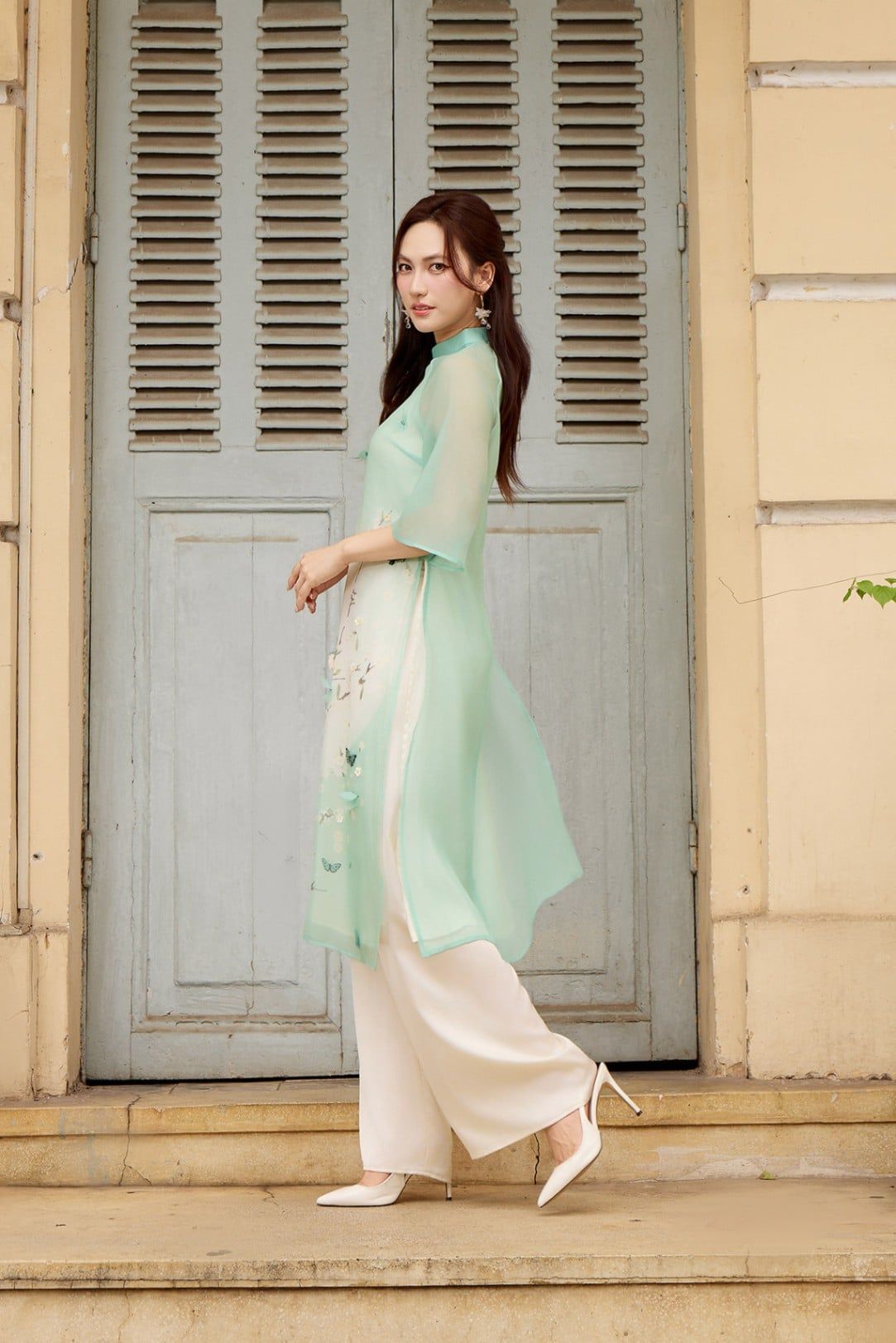 Quần ống rộng cạp 1F - L64W25Q004