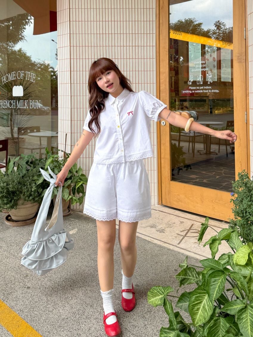 Quần Short cạp chun; ren gấu - D64S25H002