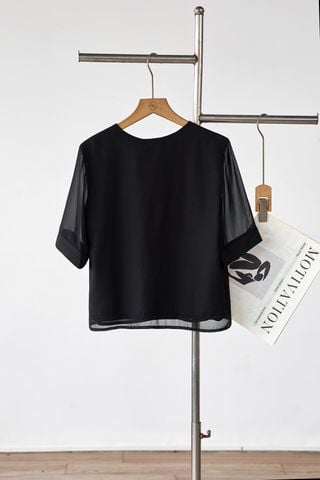 Áo phủ vạt thêu; tay phối - B61B26H003