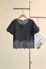 Áo croptop tay bom thêu gấu - B61B26H007