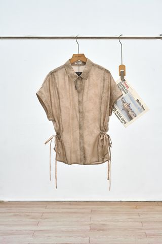 Áo sơ mi cổ đức vai chờm rút gấu - B61H26H001