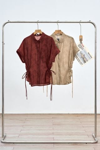 Áo sơ mi cổ đức vai chờm rút gấu - B61H26H001