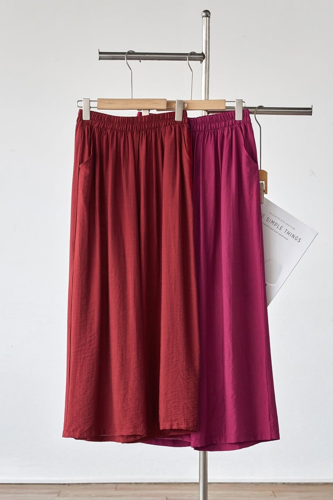 Quần ống rộng cạp chun - B64W25H001