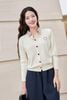 Áo len cardigan phối cổ - O61W25Q016 (Hình thêu ngẫu nhiên)