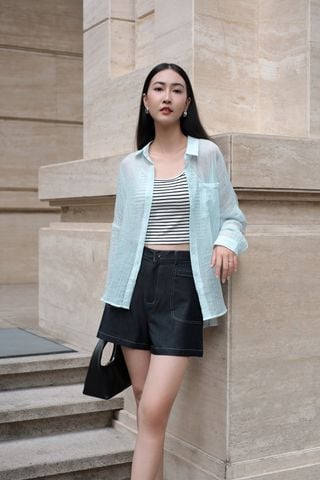 Quần short túi ốp diễu chỉ  - V64S25H006