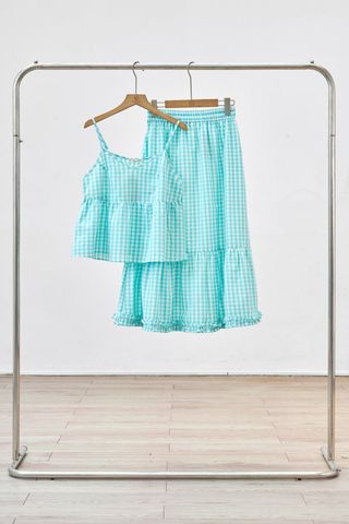 Chân váy xoè cạp chun nhún tầng gấu bèo - D62L26H001