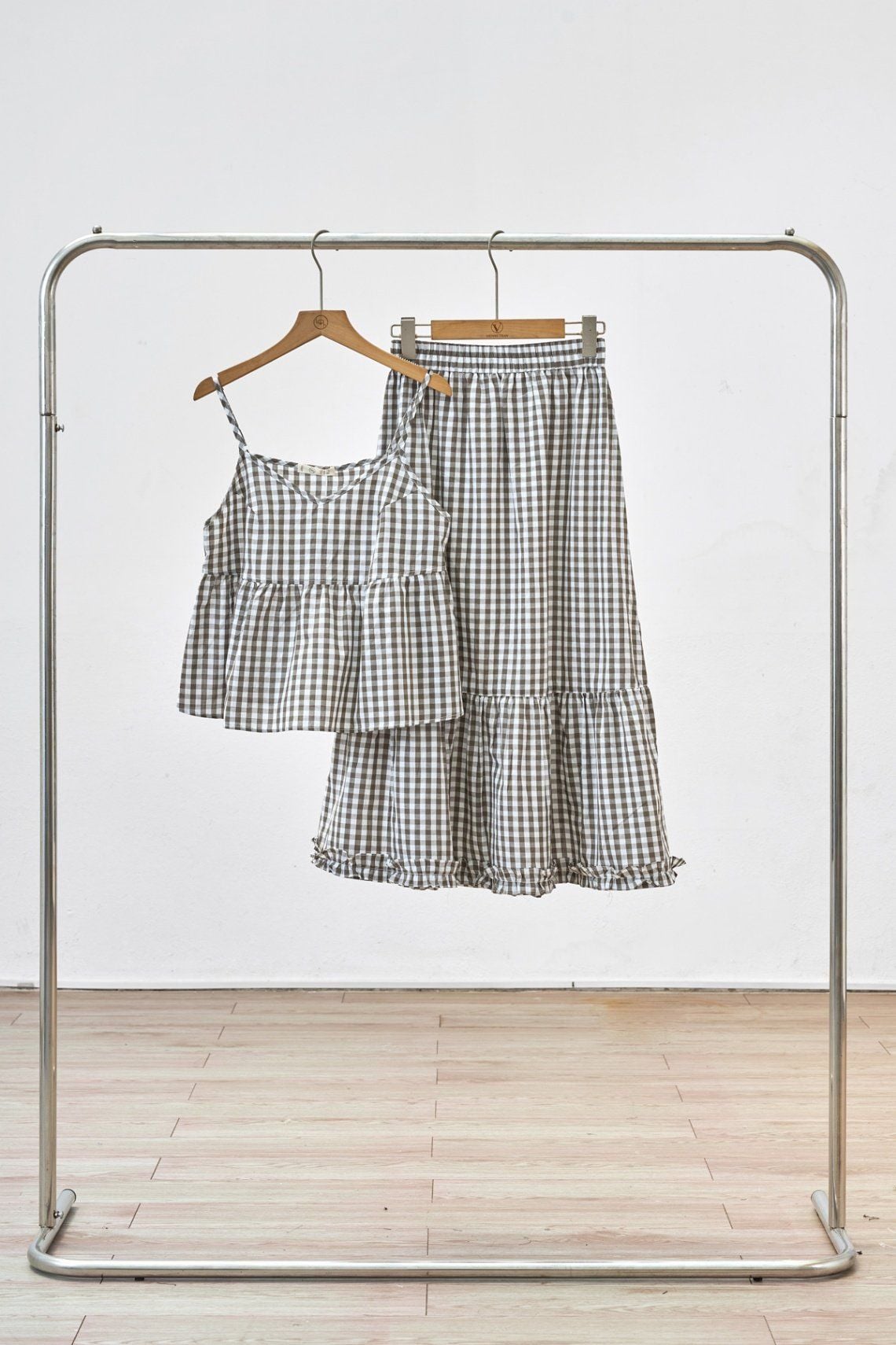 Chân váy xoè cạp chun nhún tầng gấu bèo - D62L26H001