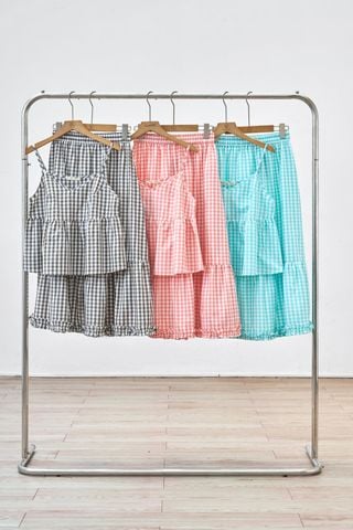 Chân váy xoè cạp chun nhún tầng gấu bèo - D62L26H001