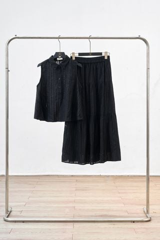 Chân váy xoè cạp chun nhún 3 tầng - D62M25Q004