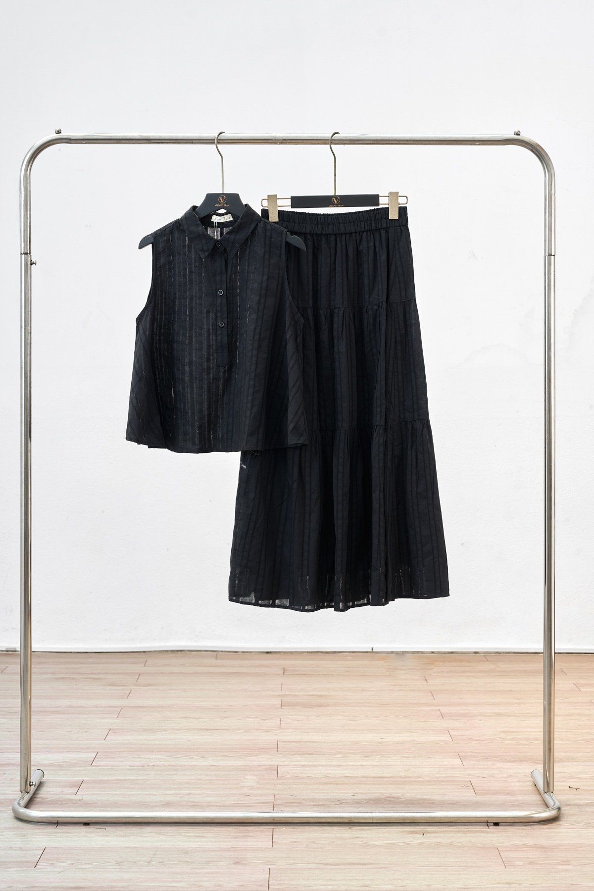 Chân váy xoè cạp chun nhún 3 tầng - D62M25Q004