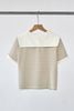 Áo thun kẻ croptop phối cổ tay ngắn - H61B26H001