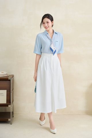 Chân váy khaki ly bung chun sau - O62L26Q008