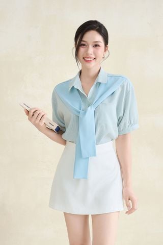 Áo sơ mi túi ốp; phối khăn - H61H25H008