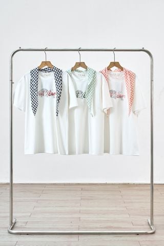 Áo phông vai chờm kèm khăn  - H61S25H016