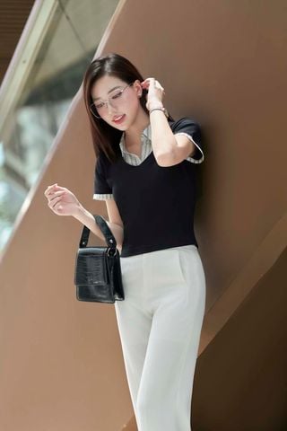 Áo thun phối kẻ - L61B25H046