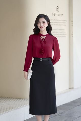 Chân váy dáng dài cơi giả - O62M25Q002