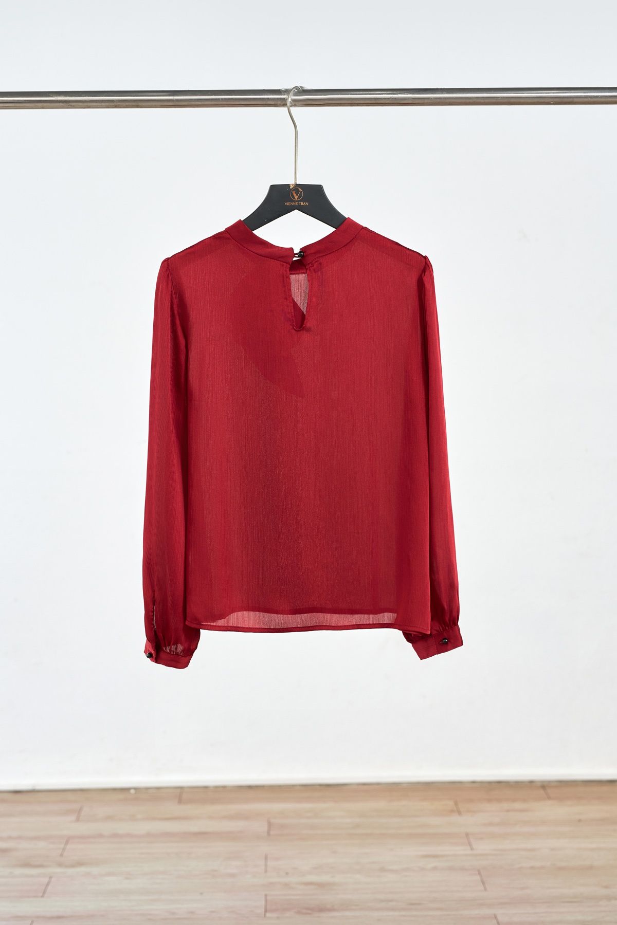 Áo cổ tàu nơ dài tay - L61B25Q033