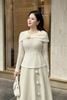 Chân váy dáng xoè vạt chéo đính hoa - L62L25T002