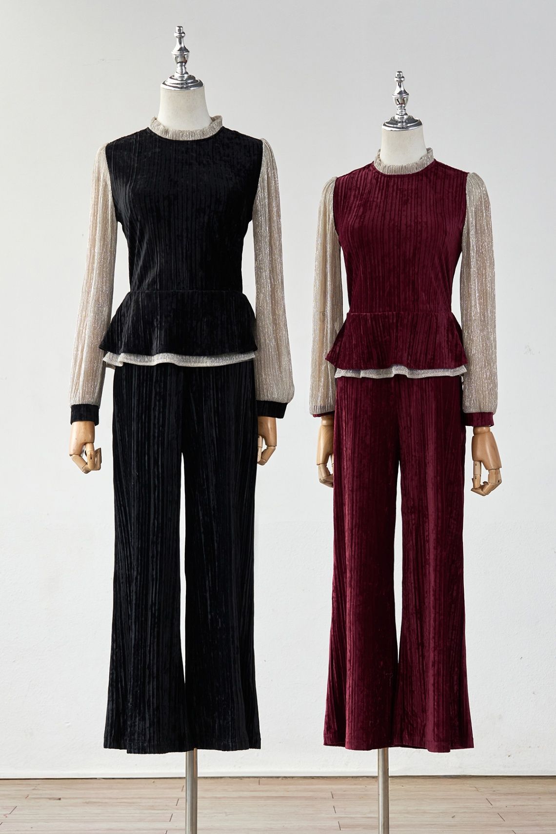 Áo peplum cổ bèo phối tay - L61B25T013