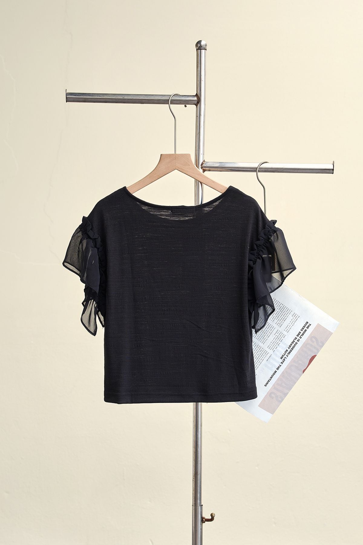 Áo thun croptop bèo nhún tay - L61B26H052