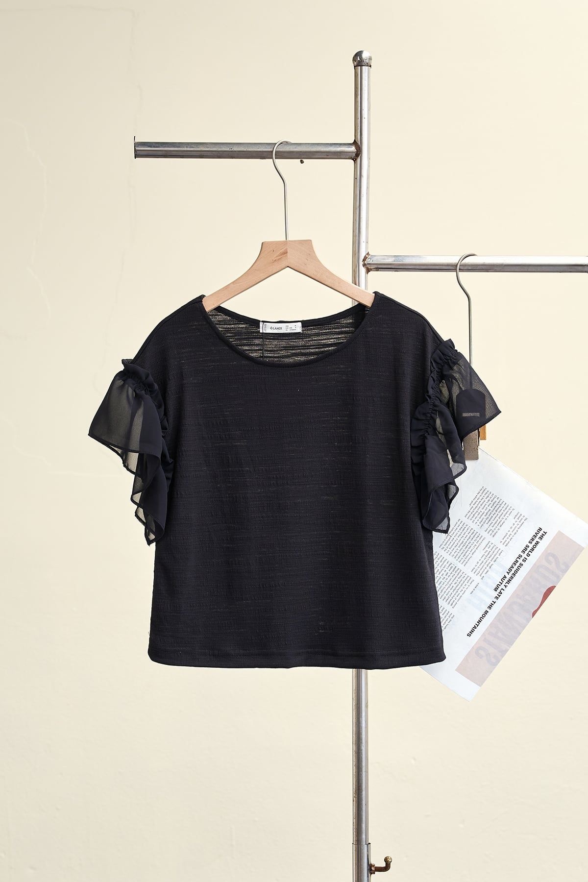 Áo thun croptop bèo nhún tay - L61B26H052
