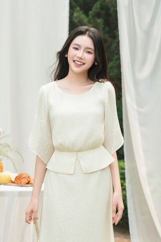 Áo peplum cổ tròn tay cánh tiên - L61B26H055