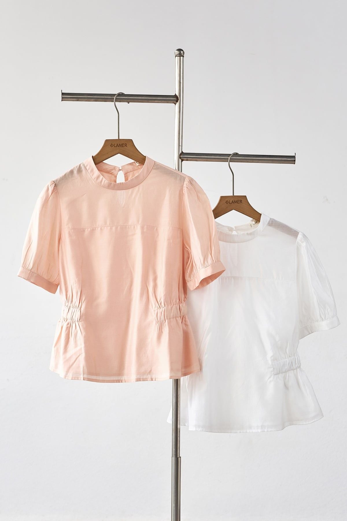 Áo cổ tàu tròn chun eo - L61B26Q002