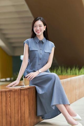 Áo sơ mi vai chờm túi ốp - L61H25H084