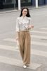 Áo sơ mi cổ đức phủ khăn in họa tiết - L61H26Q009