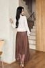Chân váy dập ly dài đính mặt đai - O62L25Q006