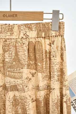 Chân váy xoè nhún 3 tầng đính cúc - L62L25H020