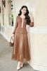 Đầm xòe lưới phối áo len peplum - L63L24T004
