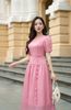 Đầm nhún xòe buộc nơ eo - L63L25H054