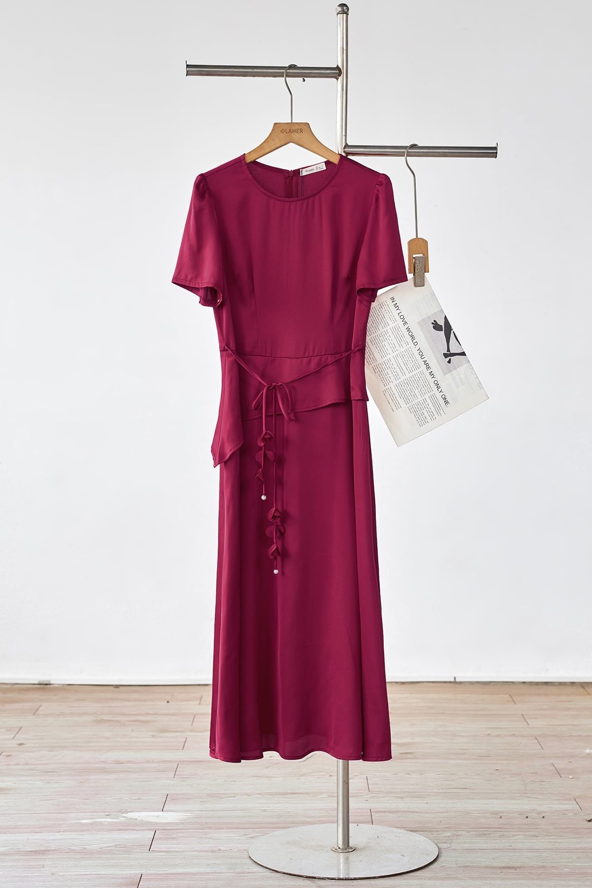 Đầm xòe peplum buộc nơ eo - L63L26H002