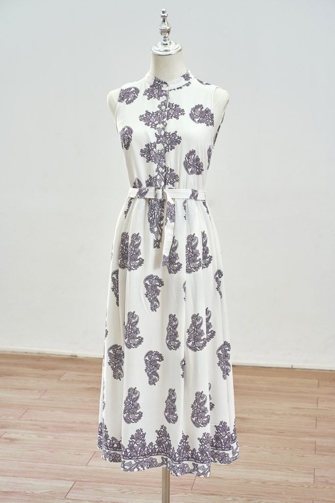 Đầm xòe chun eo cổ tàu - L63M25H040