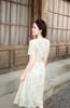 Đầm maxi xếp ly eo cổ kẹp ren - L63M25H047