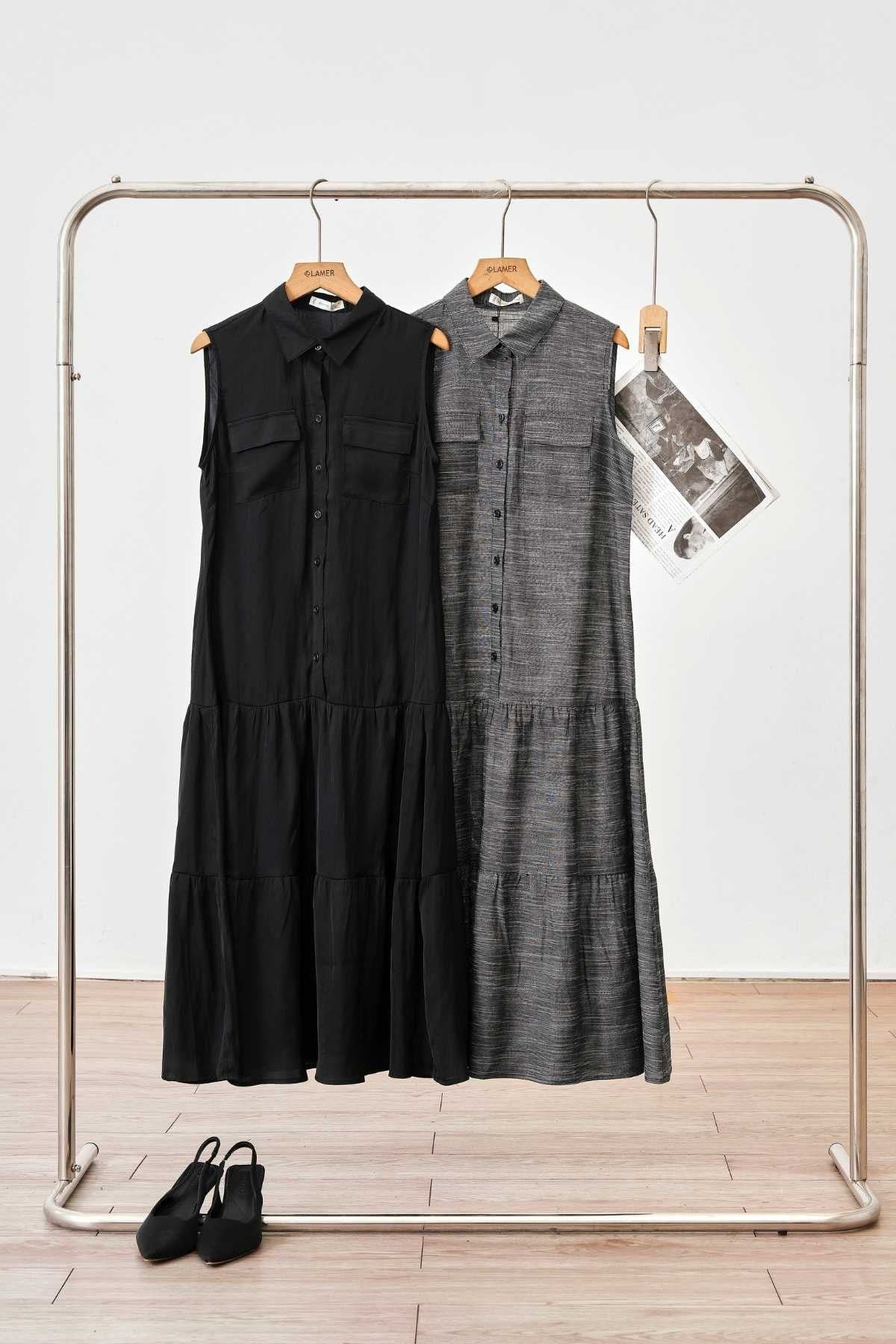 Đầm cổ đức sát nách 2 túi ốp - L63M25H058