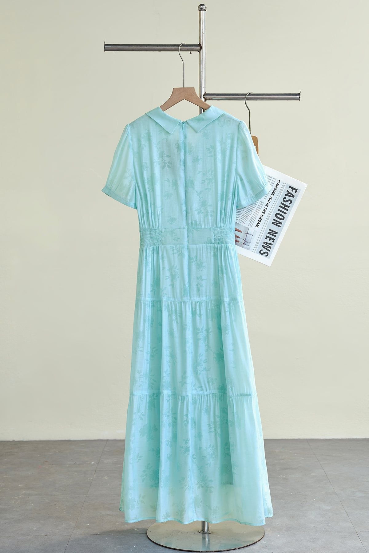 Đầm nhún 3 tầng chun eo đính hoa - L63M26H006
