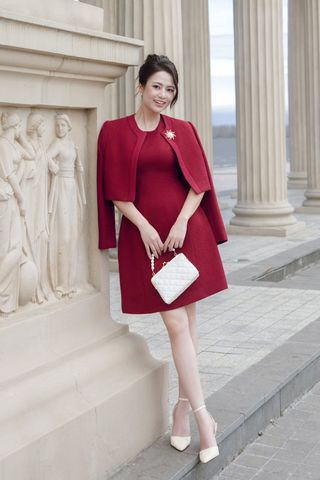 Đầm dạ dáng A sát nách - L63R25T006